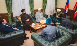 دیدار دکتر شهریاری، دبیر کل مجمع جهانی تقریب مذاهب اسلامی و شیخ کامل سمیع الله مفتی اعظم قازان 29/2/1403