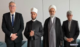 دیدار دکتر شهریاری دبیرکل مجمع تقریب با عزیز حسنویچ مفتی اعظم کرواسی و دکتر اسامه الازهری وزیر اوقاف مصر